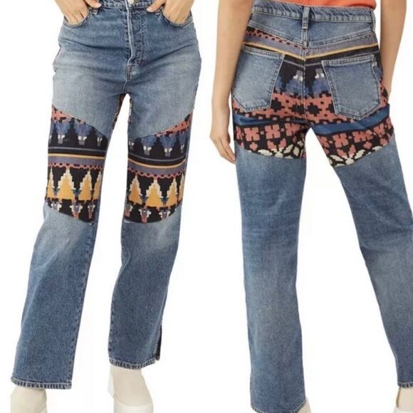 New Free  People women’s Rocky Mountain straight leg jeans size 24 NWOT - Picture 1 of 11